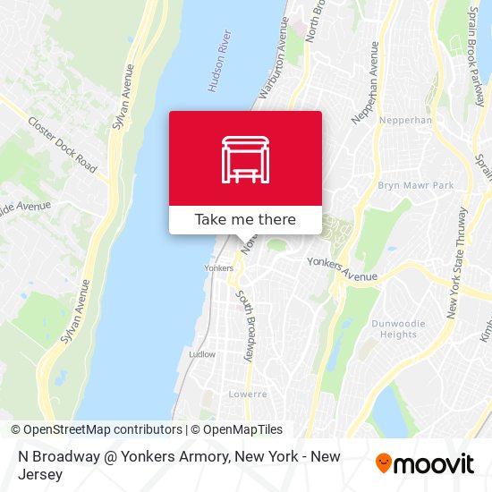 N Broadway @ Yonkers Armory map