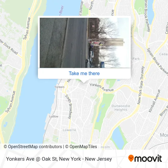 Yonkers Ave @ Oak St map