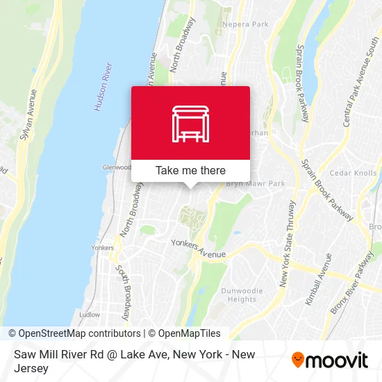 Saw Mill River Rd @ Lake Ave map