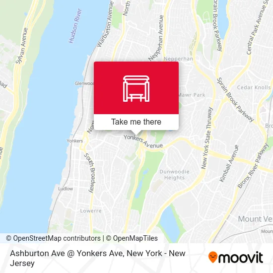 Mapa de Ashburton Ave @ Yonkers Ave