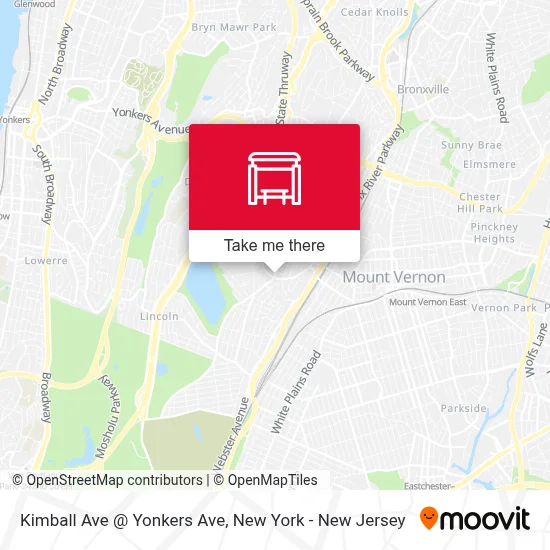Kimball Ave @ Yonkers Ave map