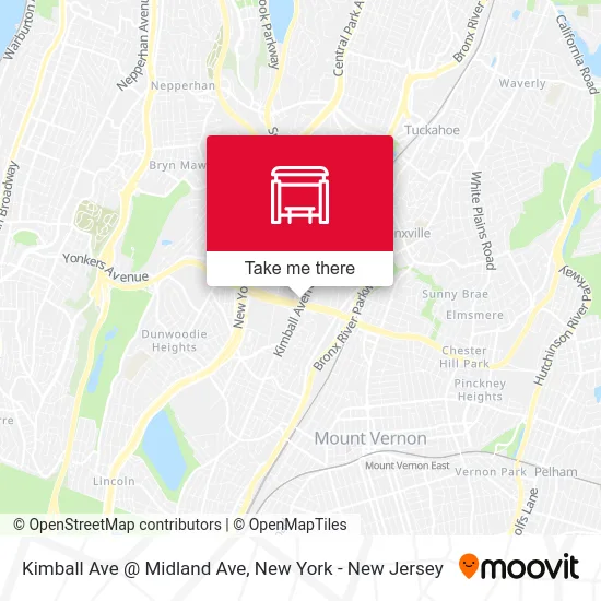 Kimball Ave @ Midland Ave map