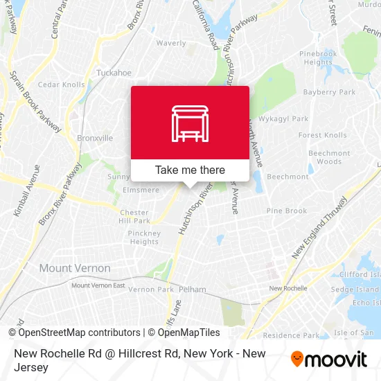 New Rochelle Rd @ Hillcrest Rd map