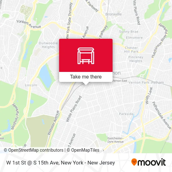 W 1st St @ S 15th Ave map