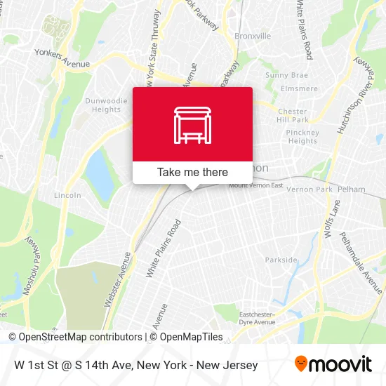 W 1st St @ S 14th Ave map