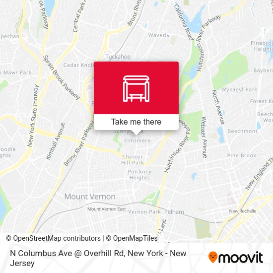 N Columbus Ave @ Overhill Rd map