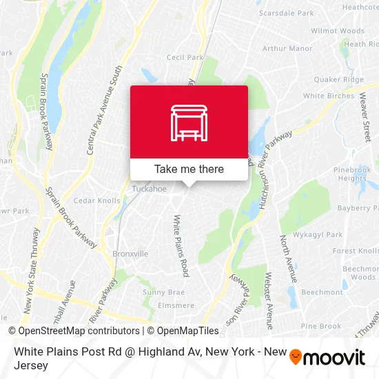 White Plains Post Rd @ Highland Av map
