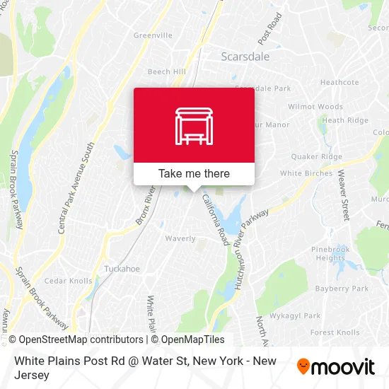 White Plains Post Rd @ Water St map