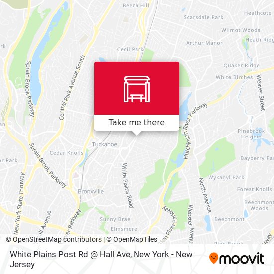 White Plains Post Rd @ Hall Ave map