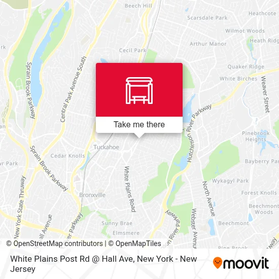 White Plains Post Rd @ Hall Ave map