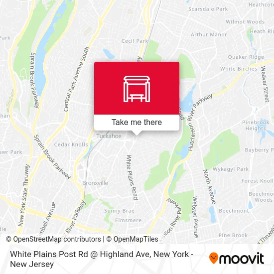 White Plains Post Rd @ Highland Ave map