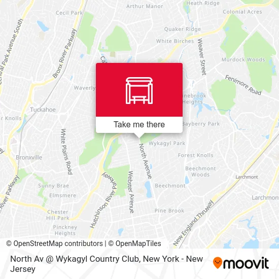 North Av @ Wykagyl Country Club map