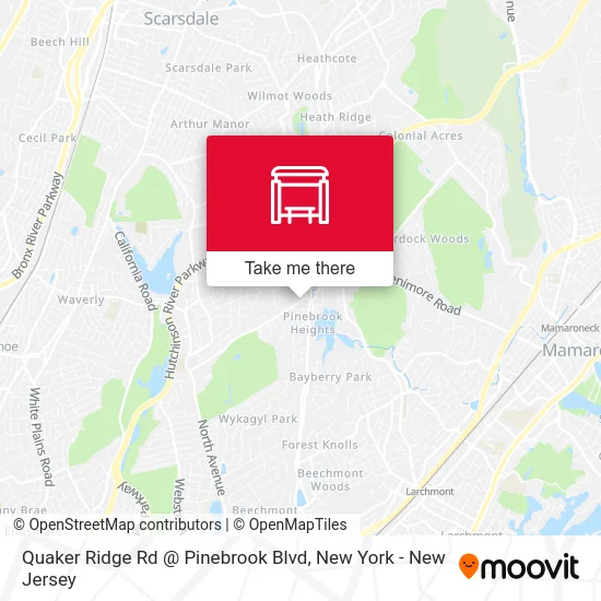 Quaker Ridge Rd @ Pinebrook Blvd map