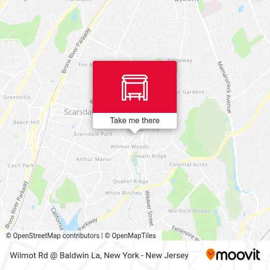 Wilmot Rd @ Baldwin La map