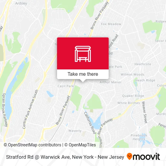 Stratford Rd @ Warwick Ave map