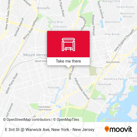E 3rd St @ Warwick Ave map