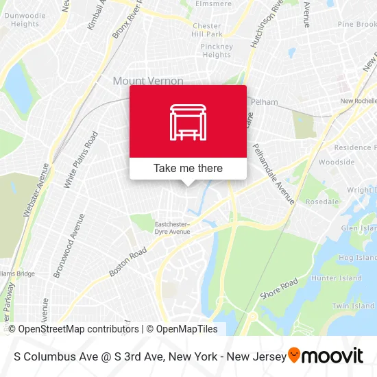 S Columbus Ave @ S 3rd Ave map