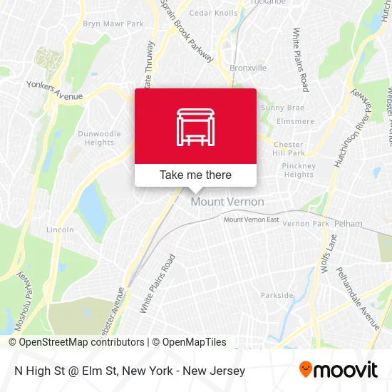 N High St @ Elm St map