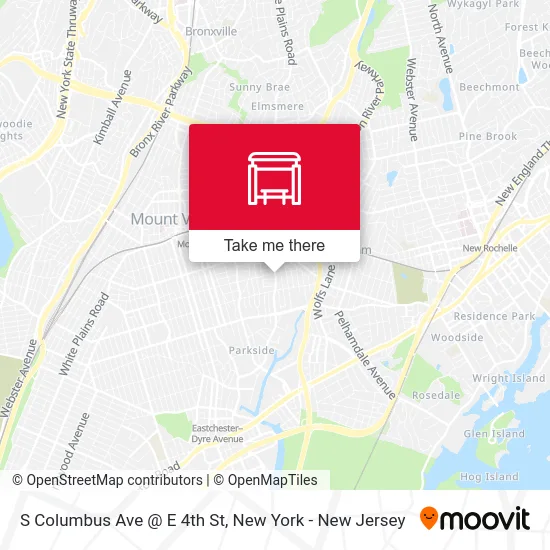 S Columbus Ave @ E 4th St map