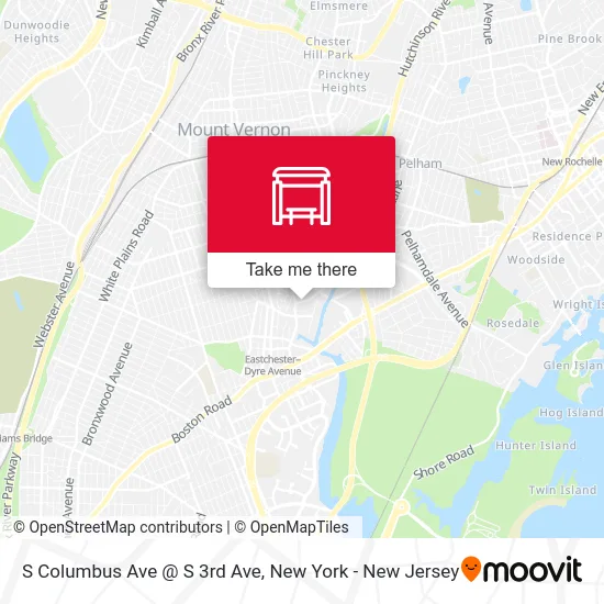 S Columbus Ave @ S 3rd Ave map