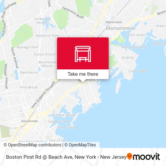 Boston Post Rd @ Beach Ave map