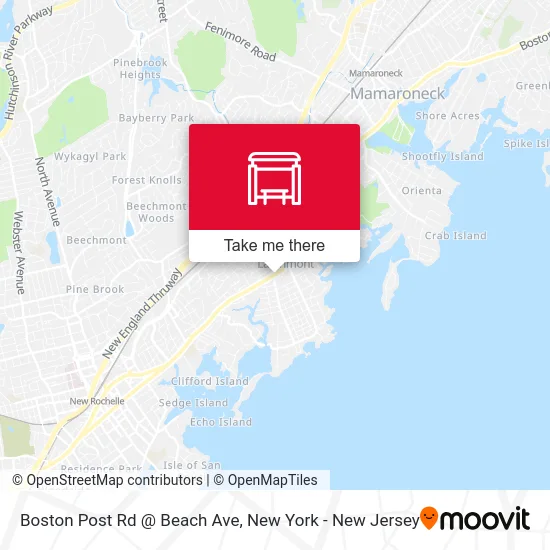 Boston Post Rd @ Beach Ave map