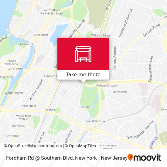 Fordham Rd @ Southern Blvd map
