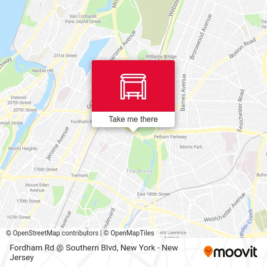 Fordham Rd @ Southern Blvd map