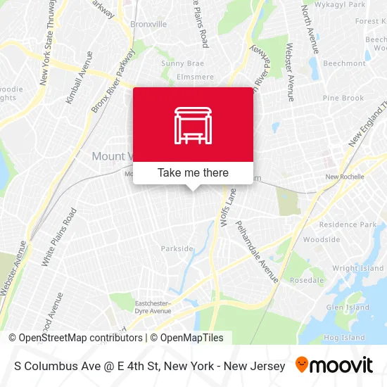 S Columbus Ave @ E 4th St map