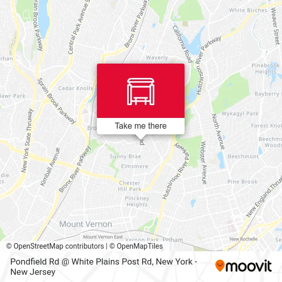 Pondfield Rd @ White Plains Post Rd map