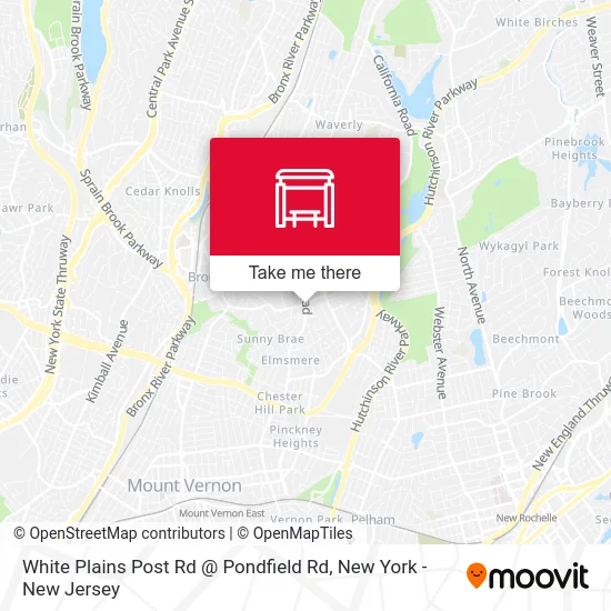 White Plains Post Rd @ Pondfield Rd map