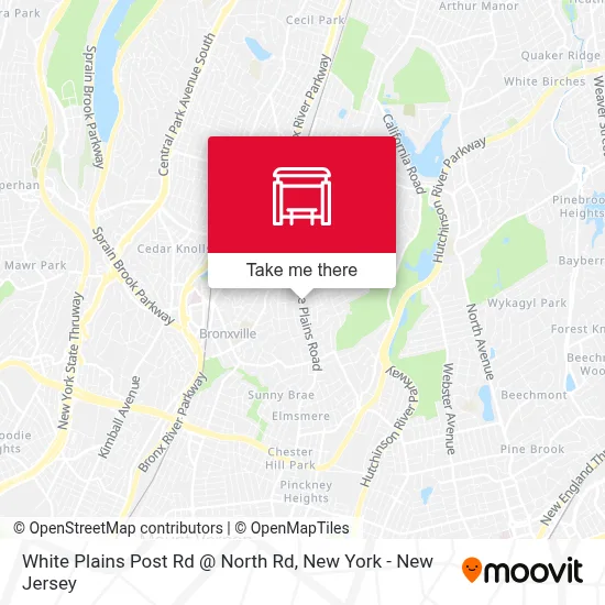 White Plains Post Rd @ North Rd map