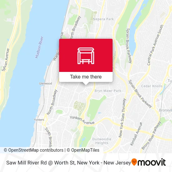 Saw Mill River Rd @ Worth St map