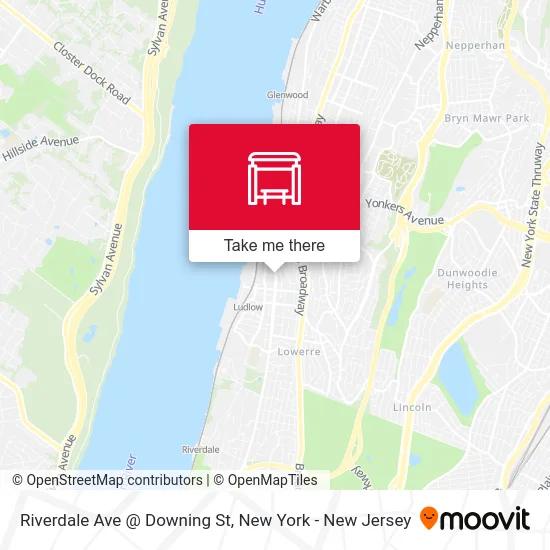 Riverdale Ave @ Downing St map