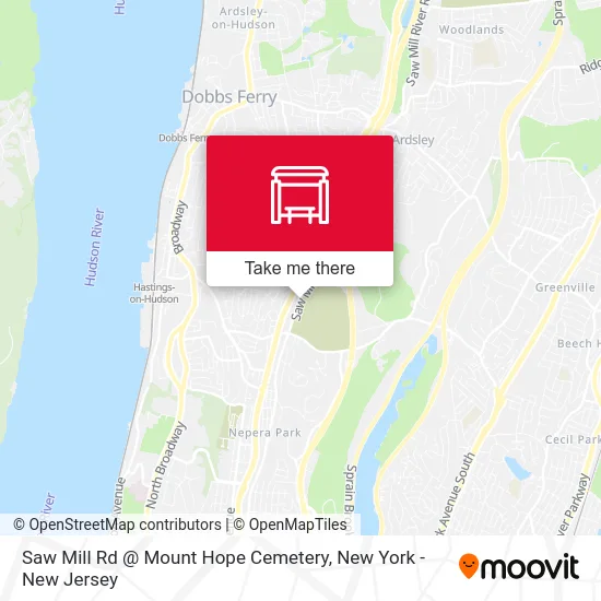 Saw Mill Rd @ Mount Hope Cemetery map