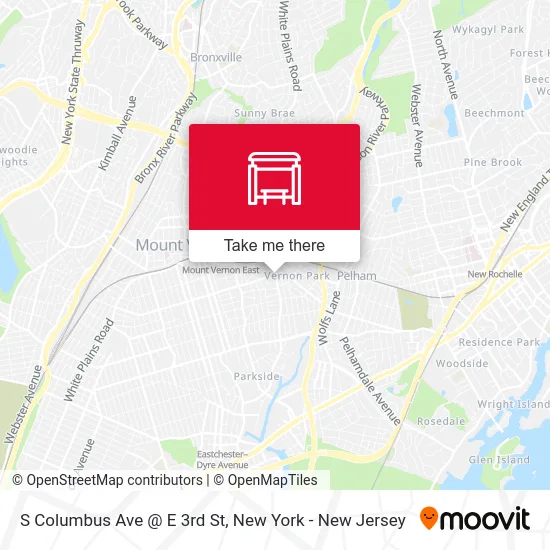 S Columbus Ave @ E 3rd St map