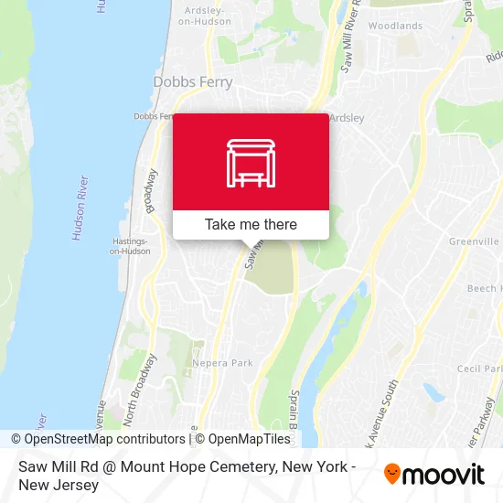 Saw Mill Rd @ Mount Hope Cemetery map