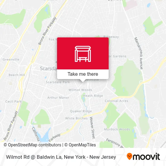 Wilmot Rd @ Baldwin La map