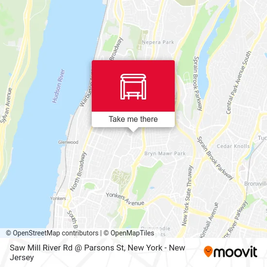 Saw Mill River Rd @ Parsons St map
