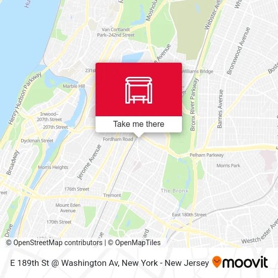 Mapa de E 189th St @ Washington Av