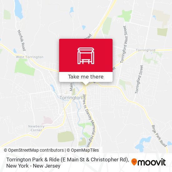 Torrington Park & Ride (E Main St & Christopher Rd) map