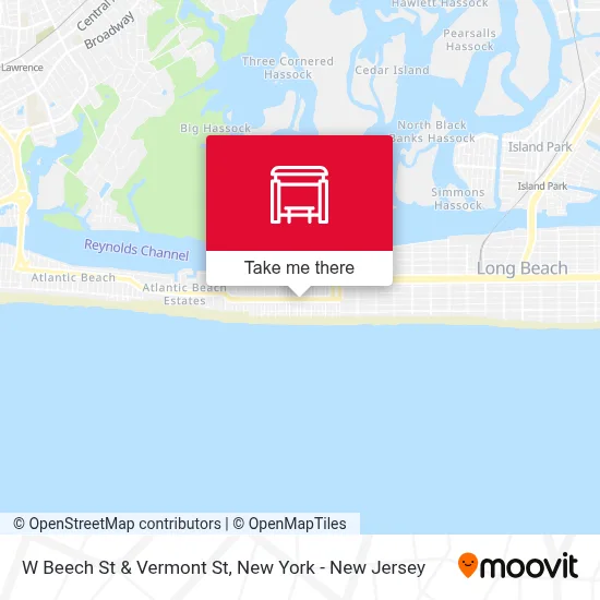 W Beech St & Vermont St map