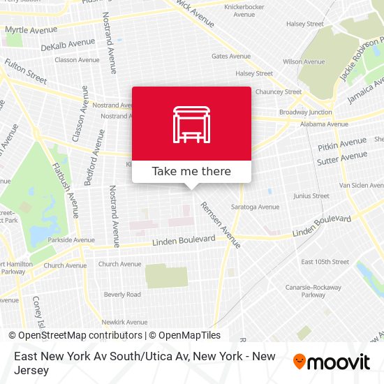 Mapa de East New York Av South / Utica Av