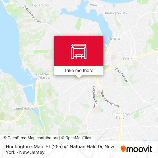 Huntington - Main St (25a) @ Nathan Hale Dr map