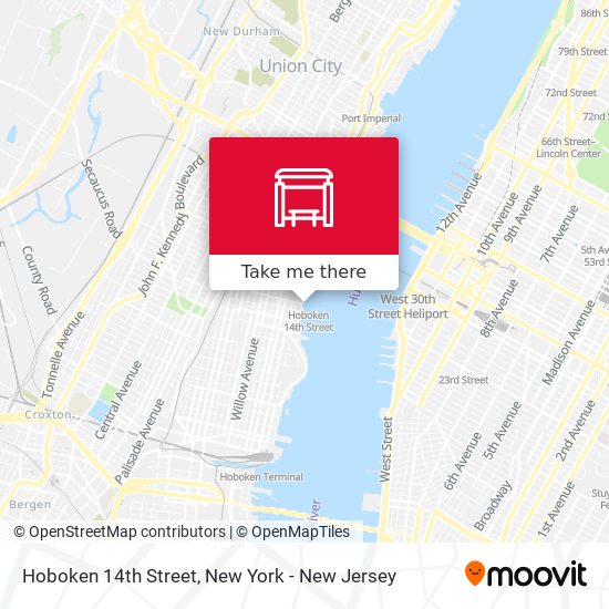 Mapa de Hoboken 14th Street