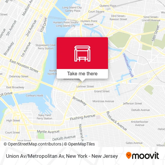 Union Av/Metropolitan Av map