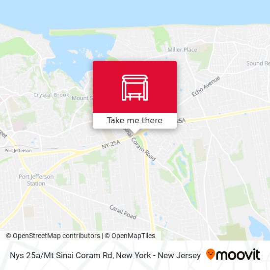 Nys 25a/Mt Sinai Coram Rd map