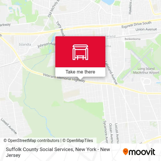 Suffolk County Social Services map