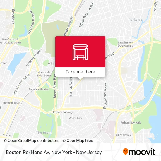 Boston Rd/Hone Av map