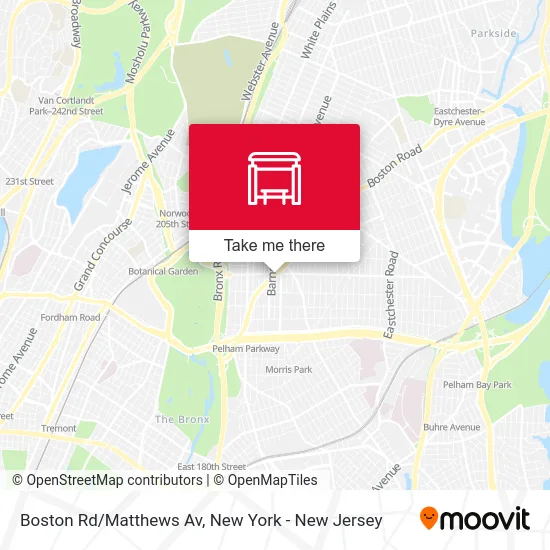 Boston Rd/Matthews Av map